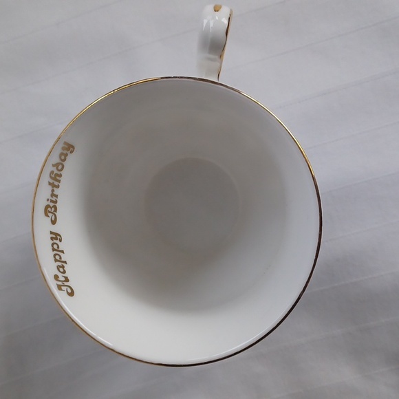 Queen Anne Floral "Happy Birthday" Tea Cup & Saucer - Picture 11 of 11